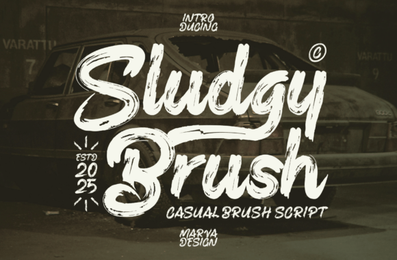 Sludgy Brush: A Bold Typeface for Dynamic Branding and Creative Design